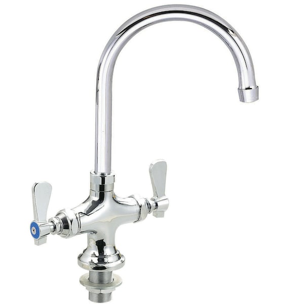 Bk Resources Optiflow Faucet, Interchangeable 8" Gooseneck Spout BKF-DPF-8G-G - main